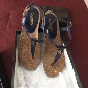 Wedge navy sandals “Lauren” Ralph Lauren